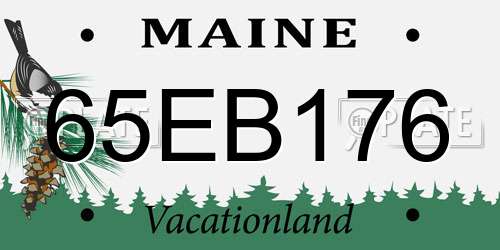 65EB176 Maine License Plate