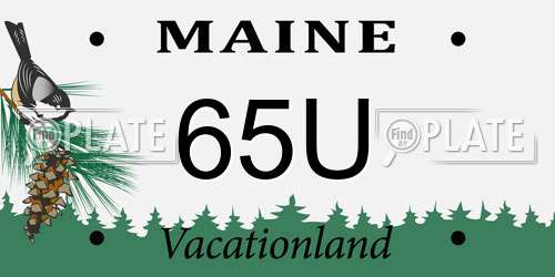 65U Maine License Plate