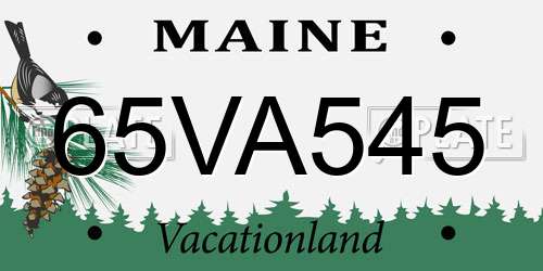 65VA545 Maine License Plate