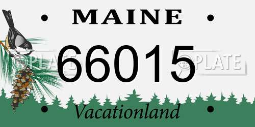 66015 Maine License Plate