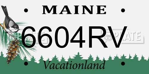 6604RV Maine License Plate