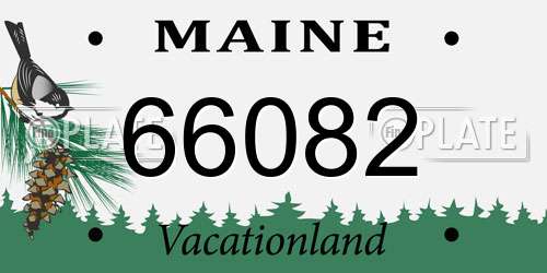 66082 Maine License Plate