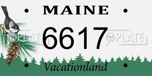 6617 Maine License Plate