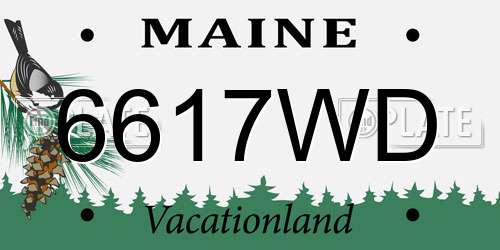 6617WD Maine License Plate