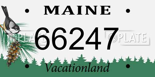 66247 Maine License Plate