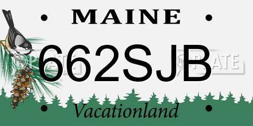 662SJB Maine License Plate