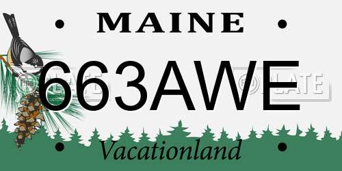 663AWE Maine License Plate