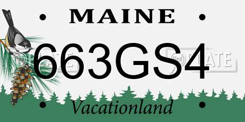 663GS4 Maine License Plate