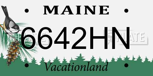 6642HN Maine License Plate