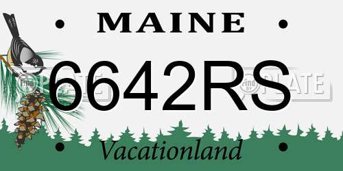 6642RS Maine License Plate