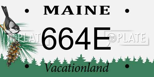 664E Maine License Plate