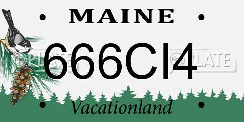 666CI4 Maine License Plate