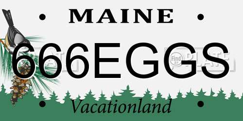 666EGGS Maine License Plate