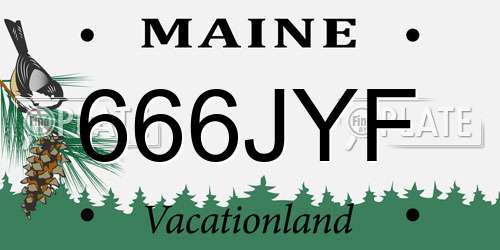 666JYF Maine License Plate