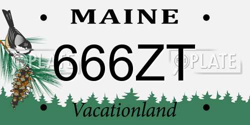 666ZT Maine License Plate