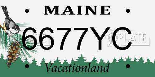 6677YC Maine License Plate