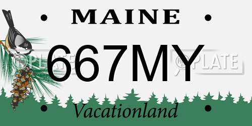 667MY Maine License Plate