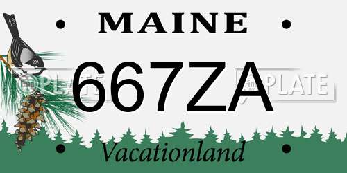 667ZA Maine License Plate