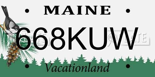 668KUW Maine License Plate