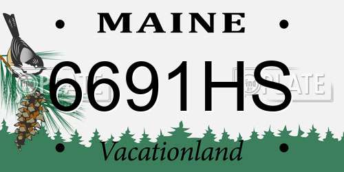 6691HS Maine License Plate