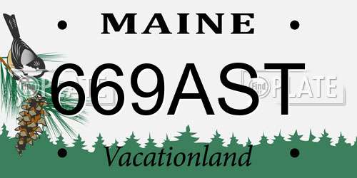 669AST Maine License Plate