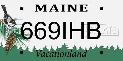 669IHB Maine License Plate