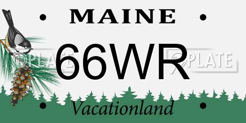 66WR Maine License Plate
