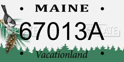 67013A Maine License Plate