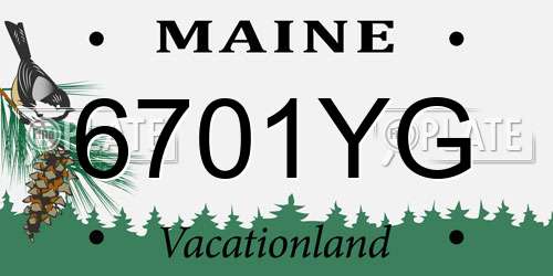6701YG Maine License Plate