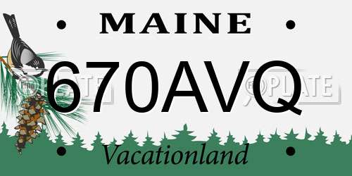 670AVQ Maine License Plate