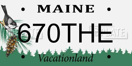 670THE Maine License Plate