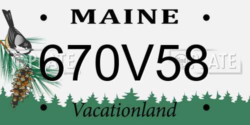 670V58 Maine License Plate