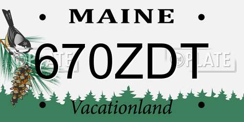 670ZDT Maine License Plate
