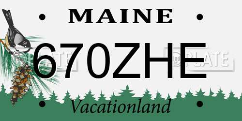 670ZHE Maine License Plate