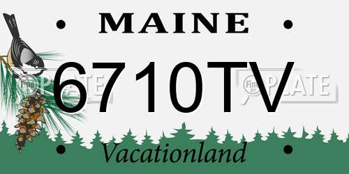 6710TV Maine License Plate