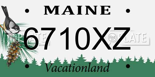 6710XZ Maine License Plate