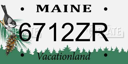 6712ZR Maine License Plate