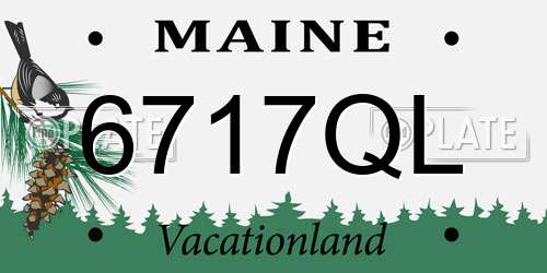 6717QL Maine License Plate