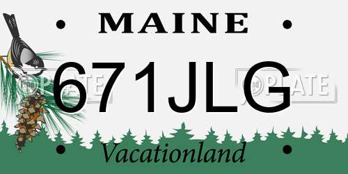 671JLG Maine License Plate