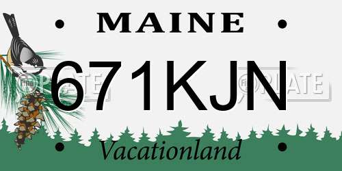 671KJN Maine License Plate