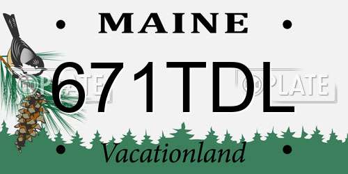 671TDL Maine License Plate