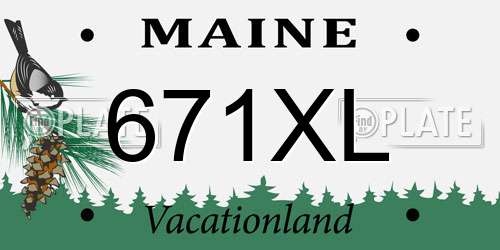 671XL Maine License Plate