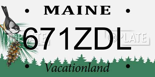 671ZDL Maine License Plate