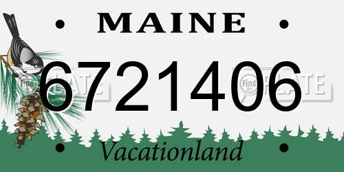 6721406 Maine License Plate