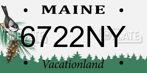 6722NY Maine License Plate