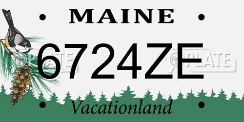 6724ZE Maine License Plate