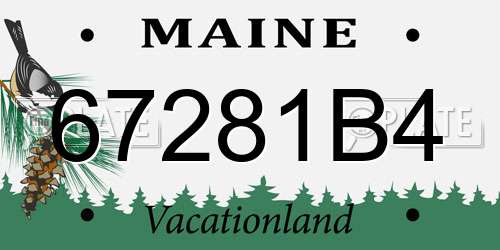 67281B4 Maine License Plate