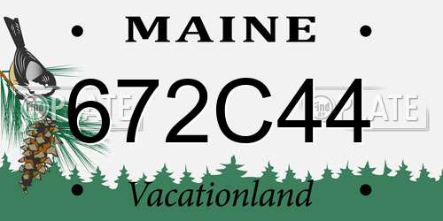 672C44 Maine License Plate