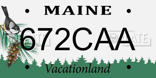 672CAA Maine License Plate