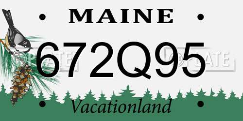 672Q95 Maine License Plate